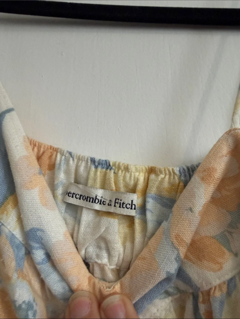 Abercrombie linen blend Maxi Dress in Pastel Yellow and Blue